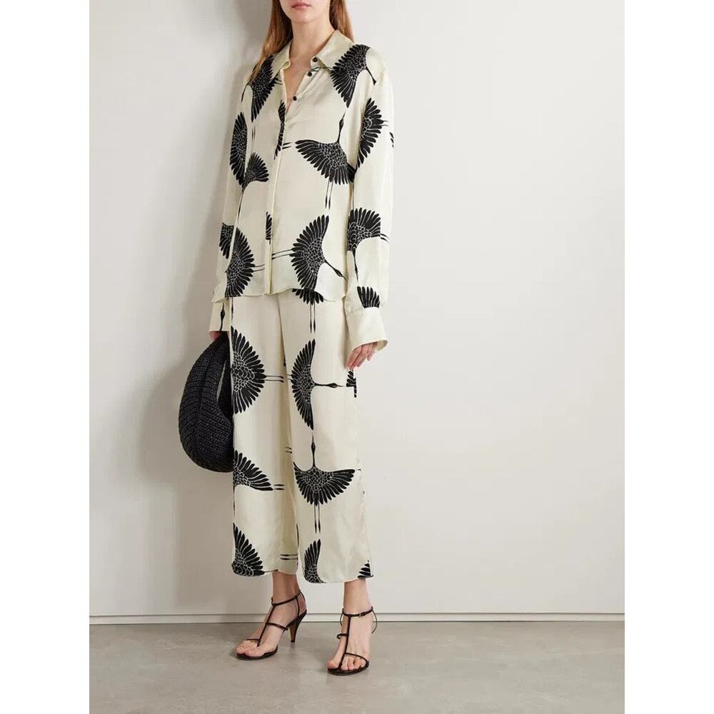 KHAITE Minta Highlow Satin Blouse - 4 - Picture 8 of 8